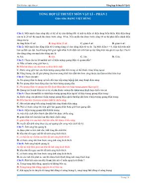 Tổng hợp lí thuyết môn vật lí 12  Phần 2